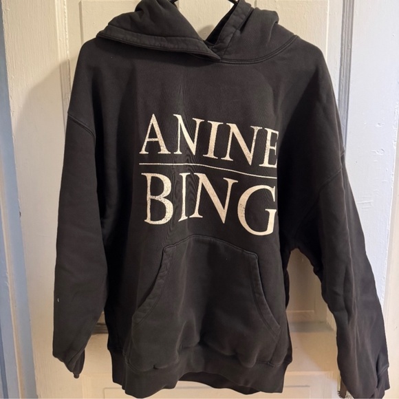 Anine Bing Harvey Sweatshirt Serif Vintage Black - Picture 3 of 8